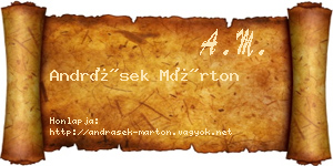 Andrásek Márton névjegykártya
